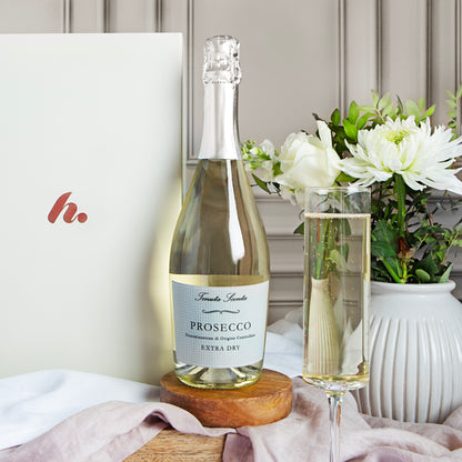 Close up of products in 'You're my Lobster' Prosecco & Chocolates Hamper, a luxury gift hamper from hampers.com UK