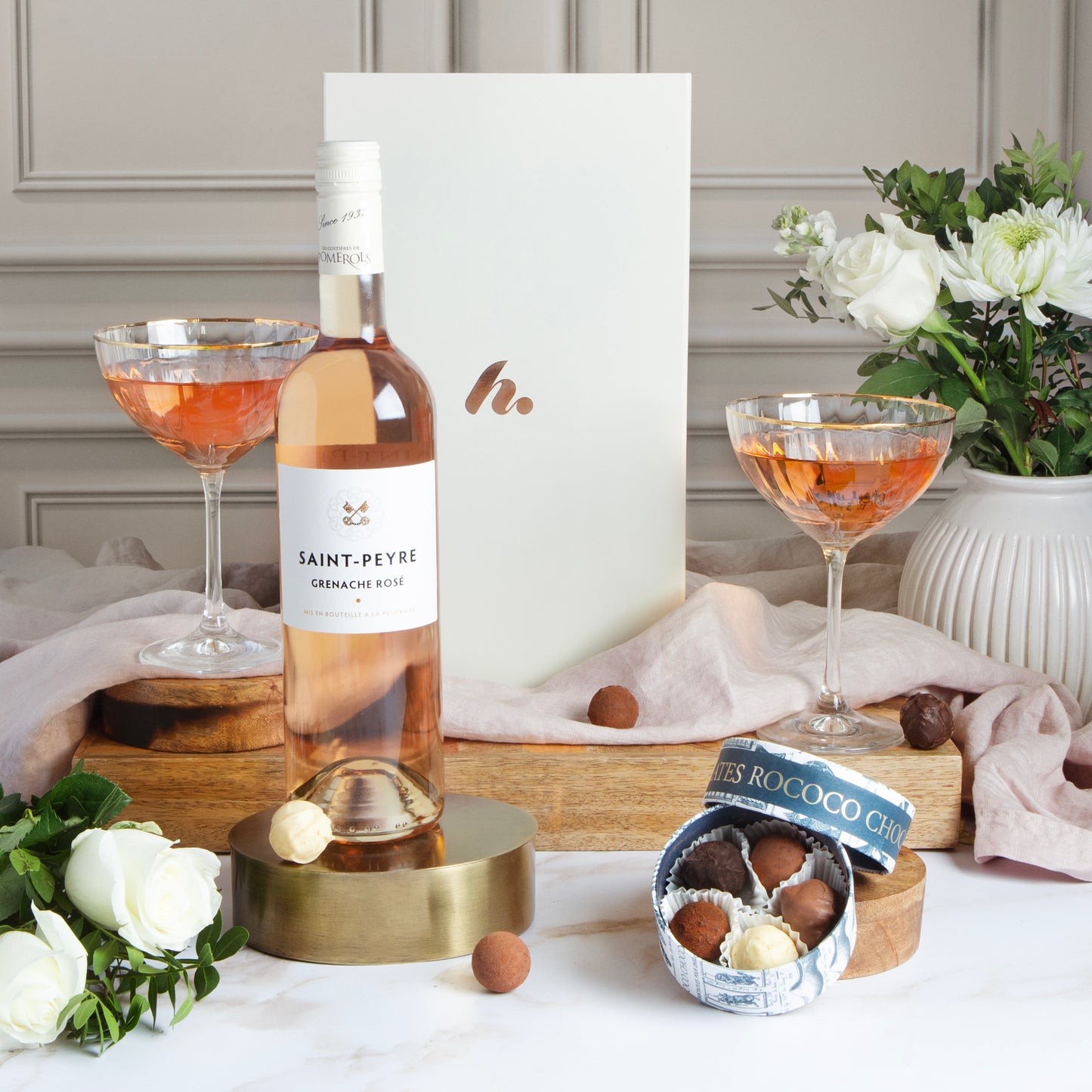 Main image of Luxury Rosé & Chocolates Gift Box, part of luxury gift hampers from hampers.com UK