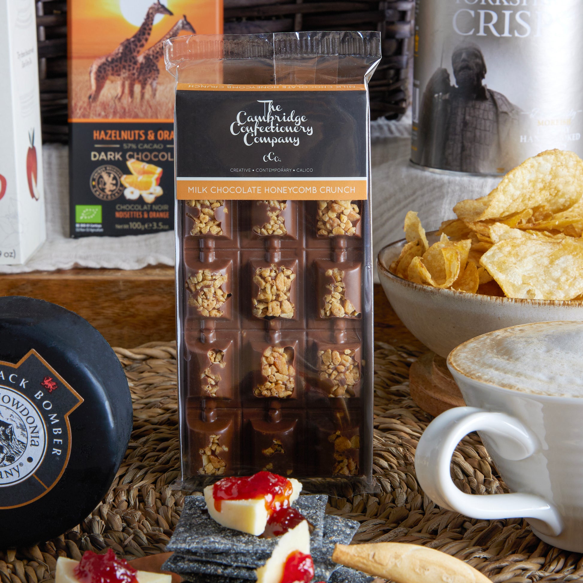 Close up of products in Luxury Alcohol Free Hamper, a luxury gift hamper from hampers.com UK