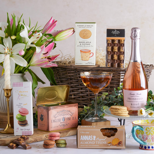 Main image of Prosecco Rose Indulgence Hamper, a luxury gift hamper from hampers.com UK