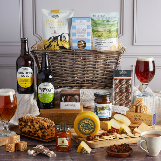 Main image of Gentleman's Tea Beer Hamper for Him, a luxury gift hamper from hampers.com UK