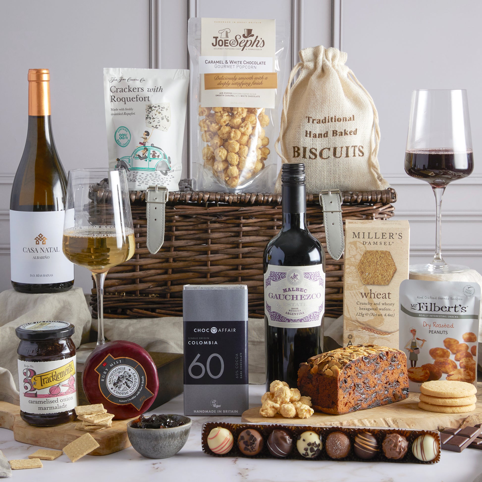 Main image of Premium Food and Wine Hamper, a luxury gift hamper from hampers.com UK