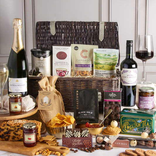 Main image of the Prestige Food & Wine Hamper, a luxury gift hamper from hampers.com UK