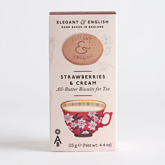 140g Strawberries & Cream Biscuits by Elegant & English