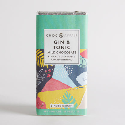 90g Gin and Tonic Flavoured Milk Chocolate Bar by Choc Affair