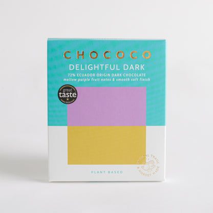 75g Delightful Dark 72% Ecuador Origin Dark Chocolate Bar by Chococo