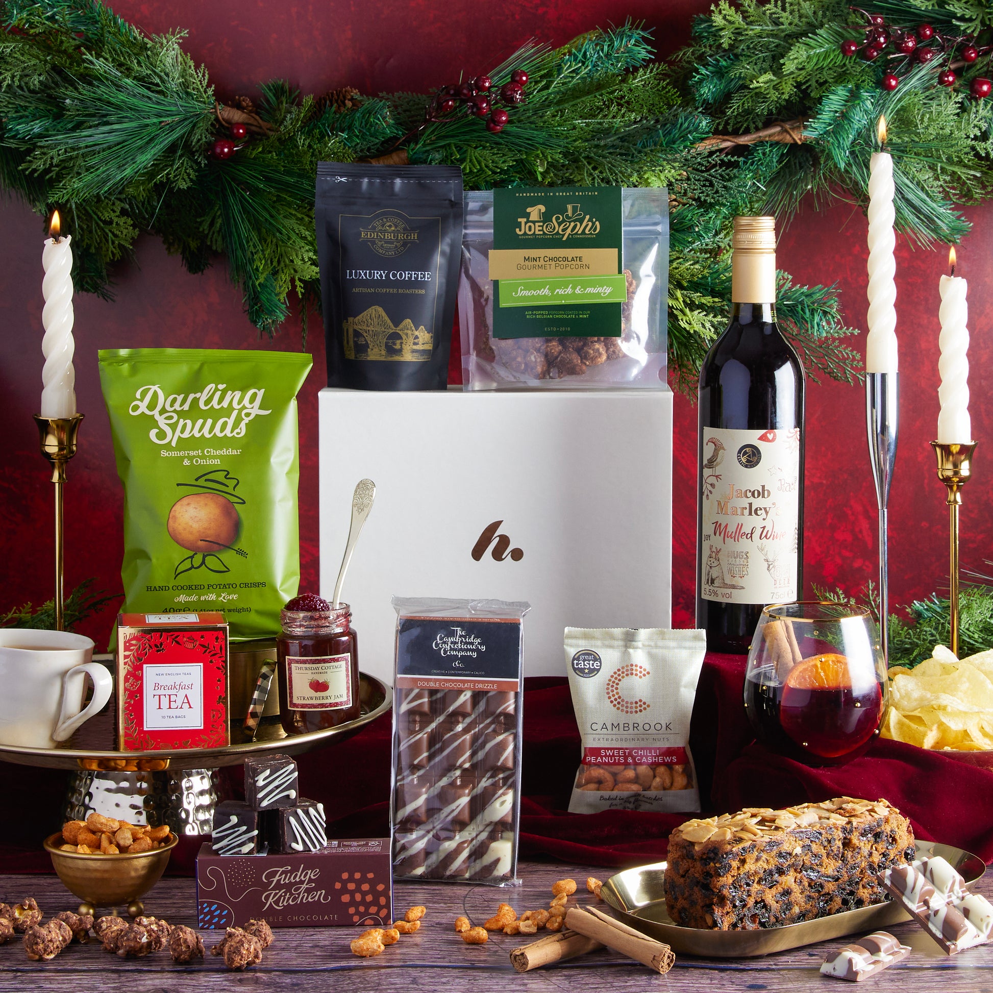 Main image of Luxury Festive Flavours Gift Box , a luxury Christmas gift hamper at hampers.com UK