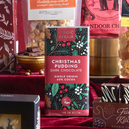 Close up of products in The Christmas Party Sharing Box, a luxury Christmas gift hamper at hampers.com UK