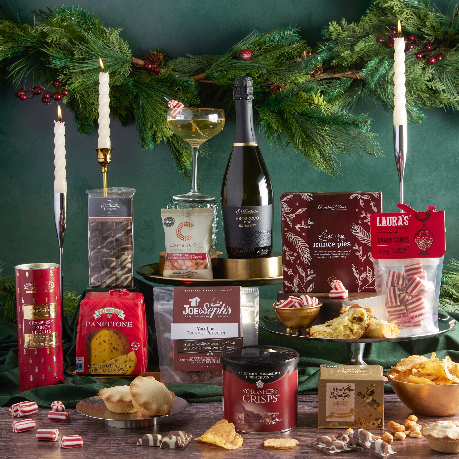 Main image of The Holly Jolly Gift Box, a luxury Christmas gift hamper at hampers.com UK