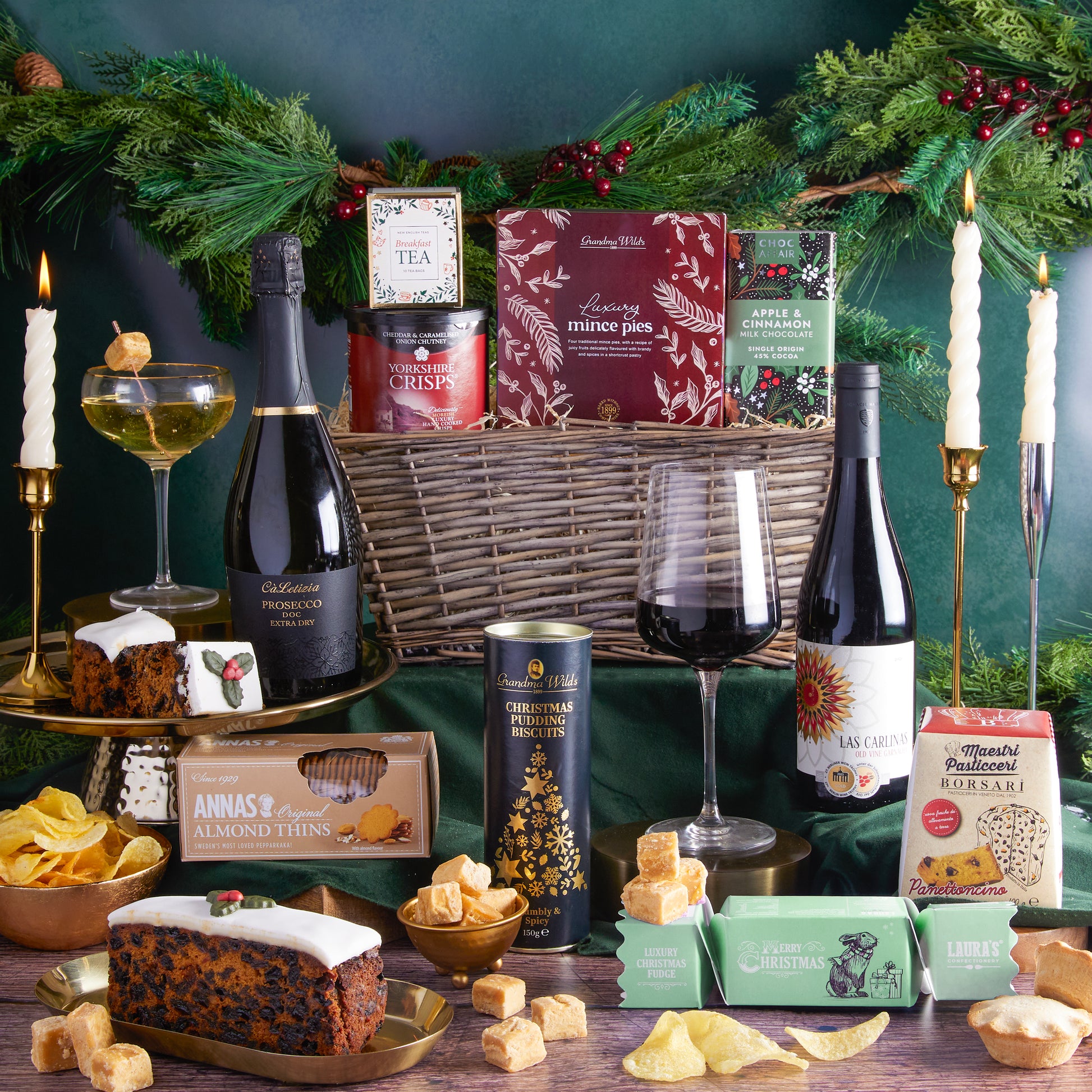 Main image of The Winter Wonders Christmas Gift Basket, a luxury Christmas gift hamper at hampers.com UK