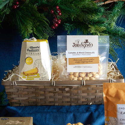 Close up of product in The White Christmas Hamper, a luxury Christmas gift hamper at hampers.com UK