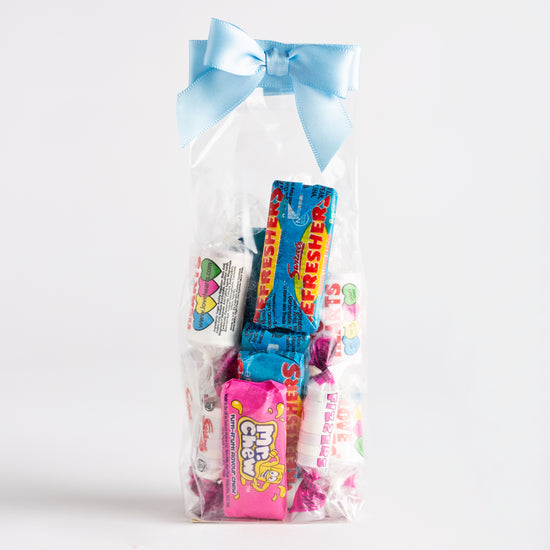 150g Retro Sweets with Blue Ribbon