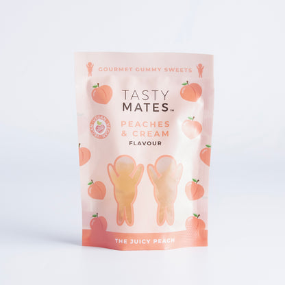 54g Peaches and Cream Gummy Sweets by Tasty Mates