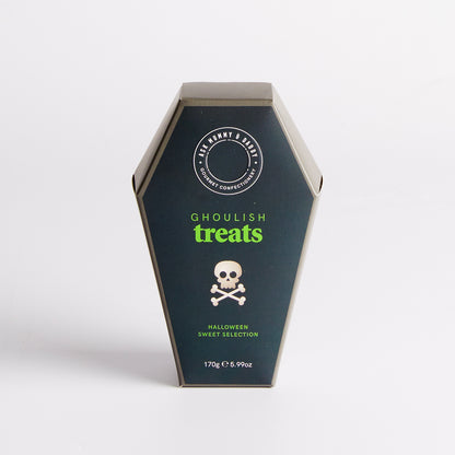 Image of 170g Ghoulish Treats Sweets Coffin by Ask Mummy & Daddy, part of luxury gift hampers from hampers.com UK