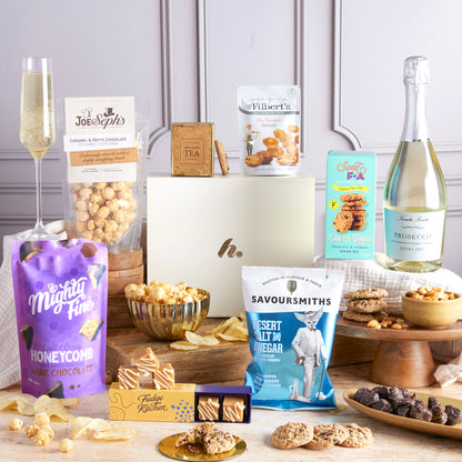 Main image of Gluten Free Delights Hamper with Prosecco, a luxury gift hamper from hampers.com UK