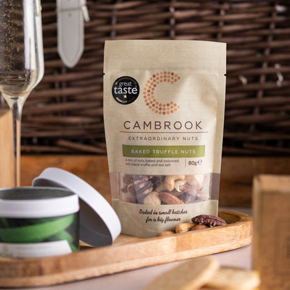 Close up of products in The Housewarming Hamper, a luxury gift hamper from hampers.com UK