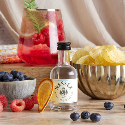 Close up of products in Craft Gin Club Tasting Hamper, a luxury gift hamper from hampers.com uk