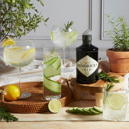 Close up of products in The Classic Gin and Tonic Hamper, a luxury gift hamper from hampers.com UK