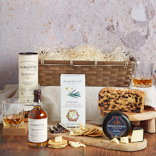 Main image of Premium Whisky & Food Gift Basket, a luxury gift hamper from hampers.com UK