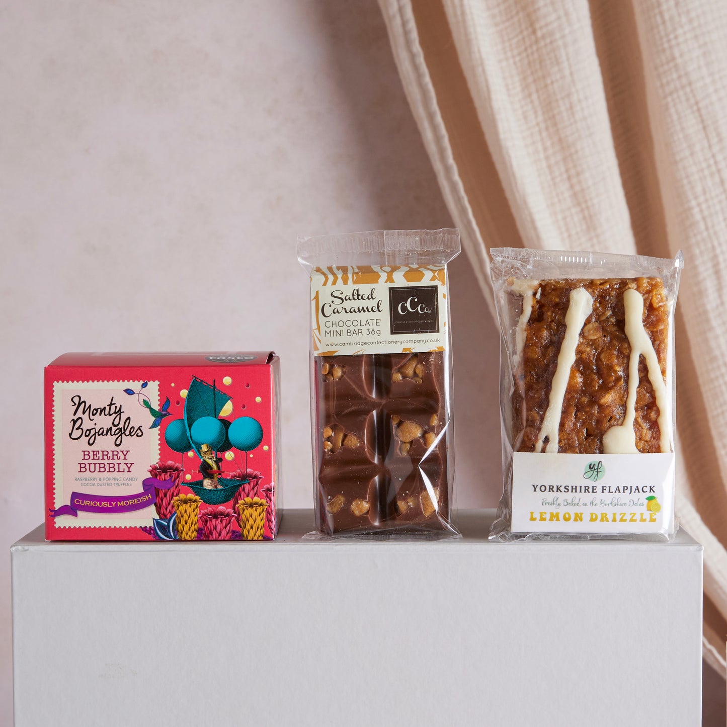 Close up of products in Sweet Treats Hamper for Her, a luxury gift hamper from hampers.com UK