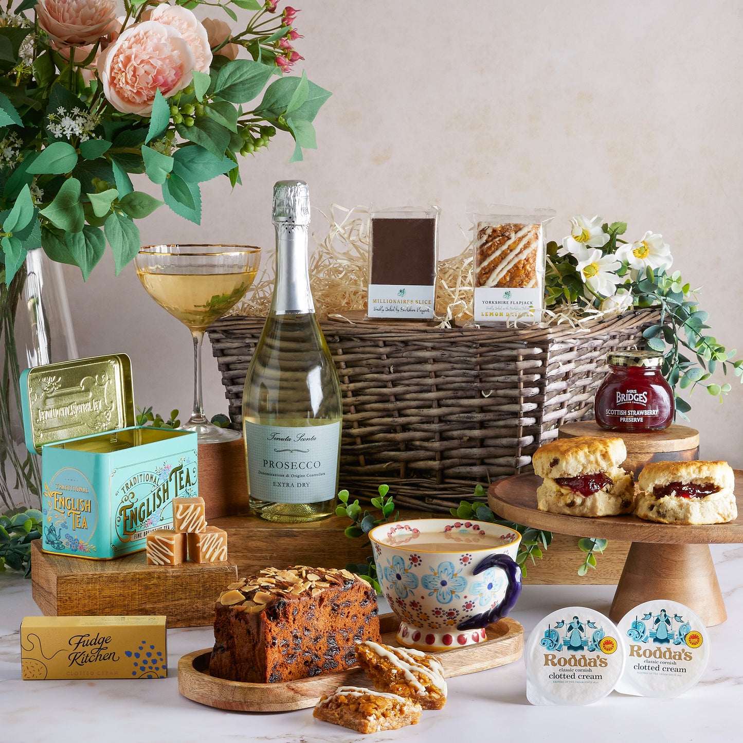 Main image of Afternoon Tea with Prosecco Hamper, a luxury gift hamper from hampers.com UK