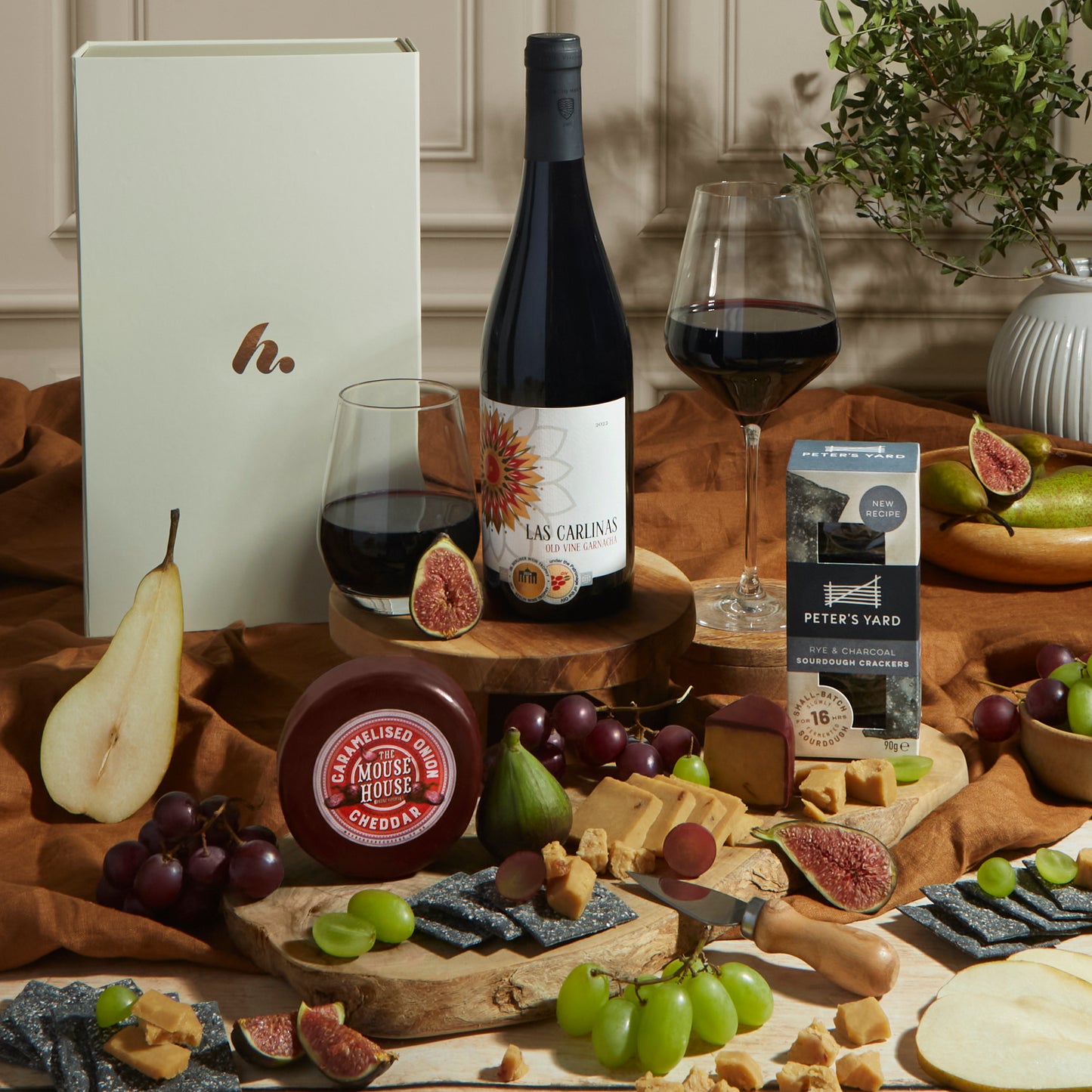 Main image of Classic Wine & Cheese Gift Box, a luxury gift hamper from hampers.com UK