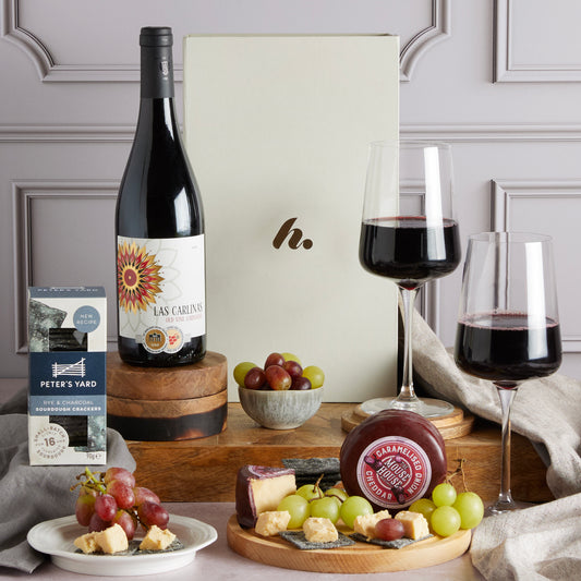 Main image of Classic Wine & Cheese Gift Box, a luxury gift hamper from hampers.com UK