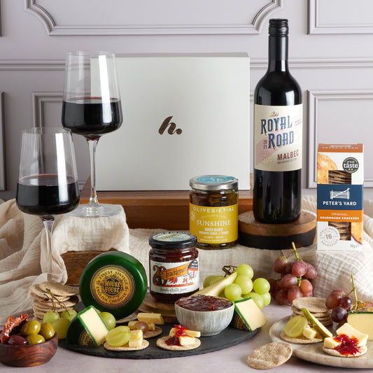 Main image of Gourmet Cheese & Wine Gift, a luxury gift hamper from hampers.com UK