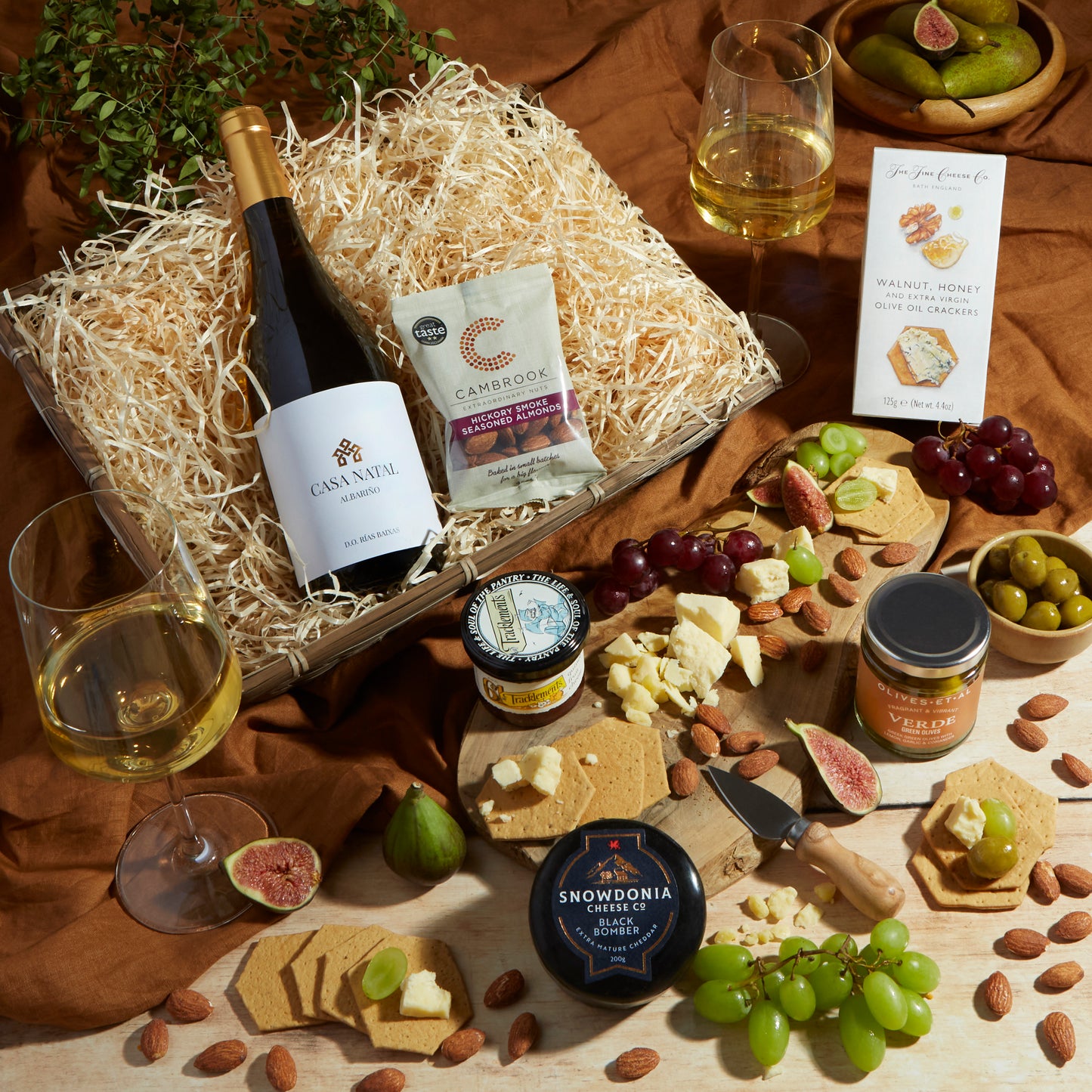 Main image of Luxury White Wine, Cheese & Quince Hamper, a luxury gift hamper from hampers.com UK