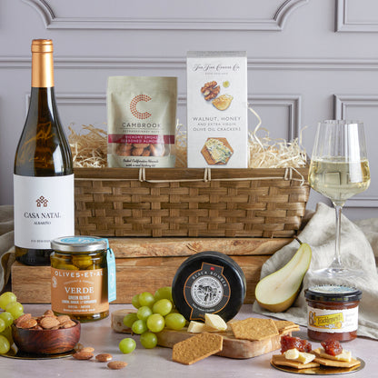 Main image of Luxury White Wine, Cheese & Quince Hamper, a luxury gift hamper from hampers.com UK