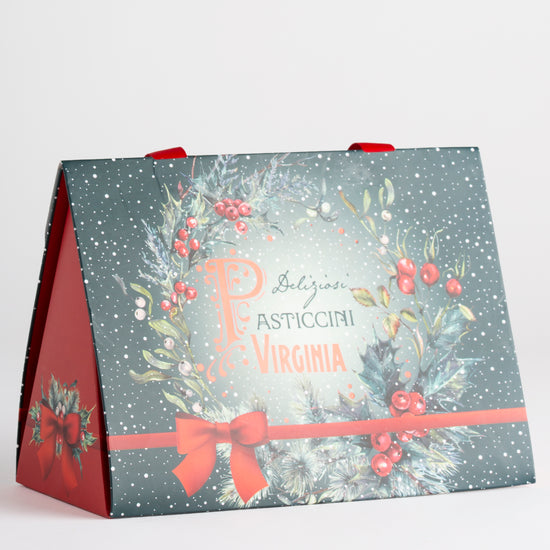 140g Amaretti Virginia Assorted Biscuits in Christmas Blue & Red Gift Bag