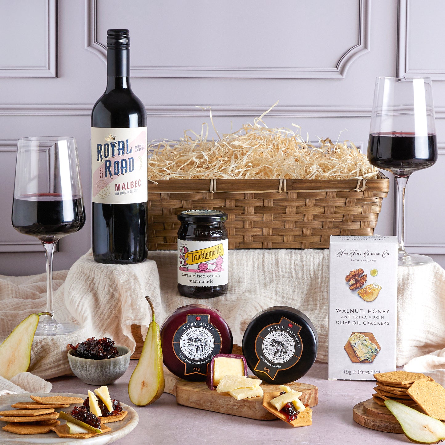 Main image of Cheese & Wine Hamper for Him, a luxury gift hamper from hampers.com UK