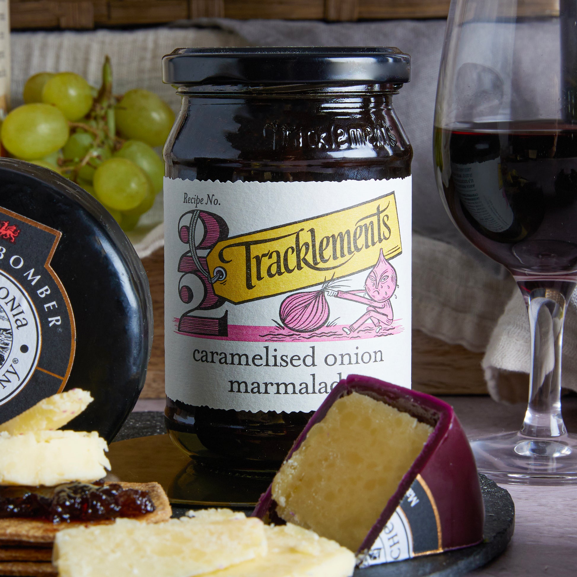 Close up of products in Luxury Port & Cheese Hamper, a luxury gift hamper from hampers.com UK