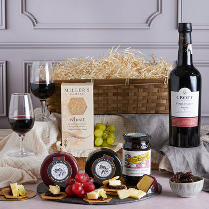 Main image of Luxury Port & Cheese Hamper, a luxury gift hamper from hampers.com UK