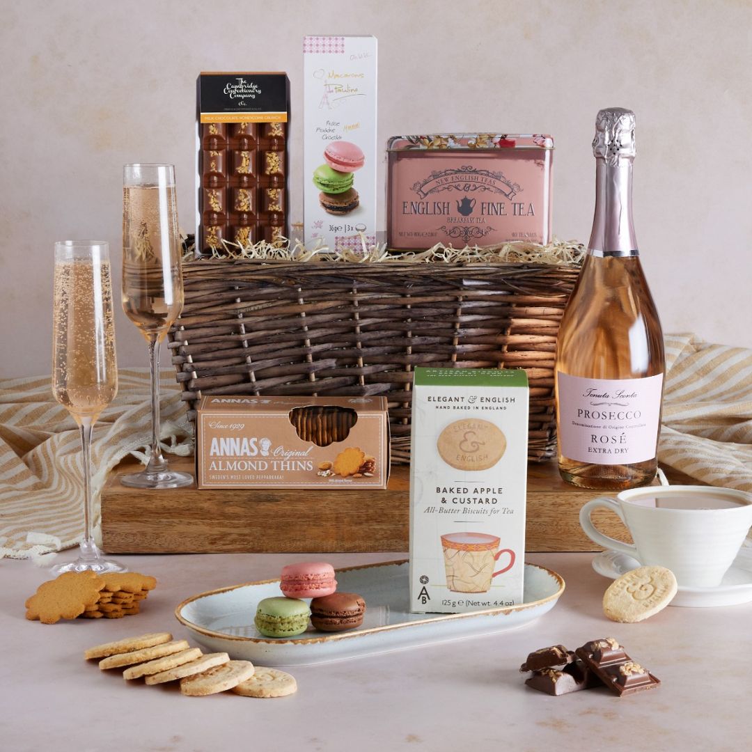 Main image of Prosecco Rosé Indulgence Hamper, a luxury gift hamper from hampers.com UK