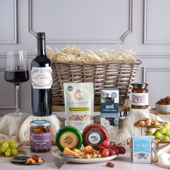 Main Luxury Wine, Cheese & Rillette Hamper, a luxury gift hamper at hampers.com