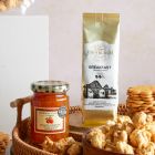 Close up of products in A Little Taste Of Everything, a luxury gift hamper at hampers.com