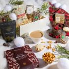 Close up of products in Little Taste of Christmas Hamper, a luxury Christmas gift hamper at hampers.com UK