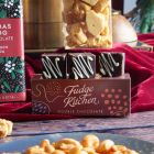 Close up of products in The Christmas Party Sharing Box, a luxury Christmas gift hamper at hampers.com UK