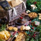 Close up of products in The Magic of Christmas Hamper, a luxury Christmas gift hamper at hampers.com UK