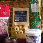 Close up of products in The Magnificent Christmas Hamper, a luxury Christmas gift hamper at hampers.com UK
