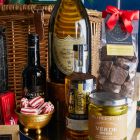 Close up of products in The Ultimate Christmas Celebration Hamper, a luxury Christmas gift hamper at hampers.com UK