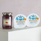 Close up of products in of Gin Lover's Cream Tea Hamper, a luxury gift hamper from hampers.com uk