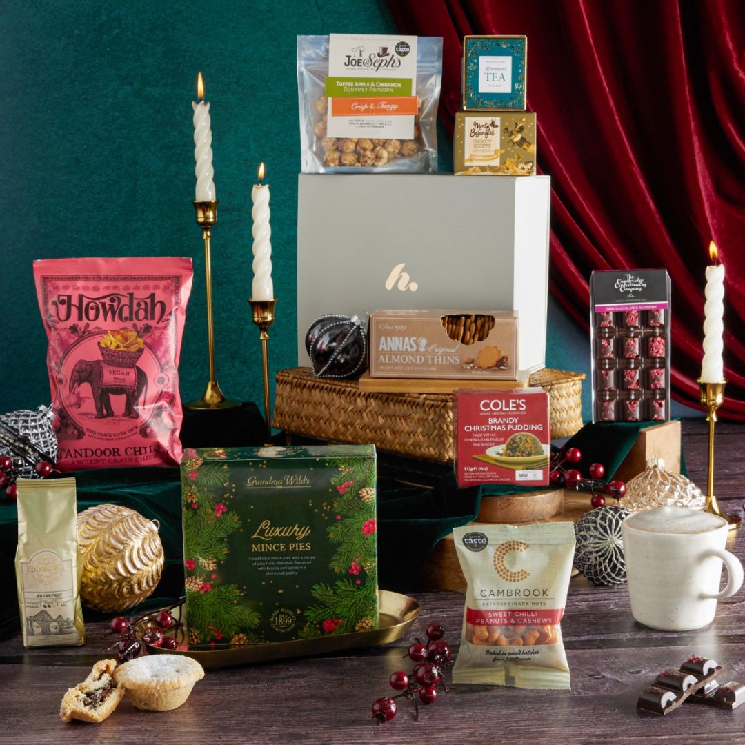 Main image of Festive Feast Gift Box, a luxury Christmas gift hamper at hampers.com UK