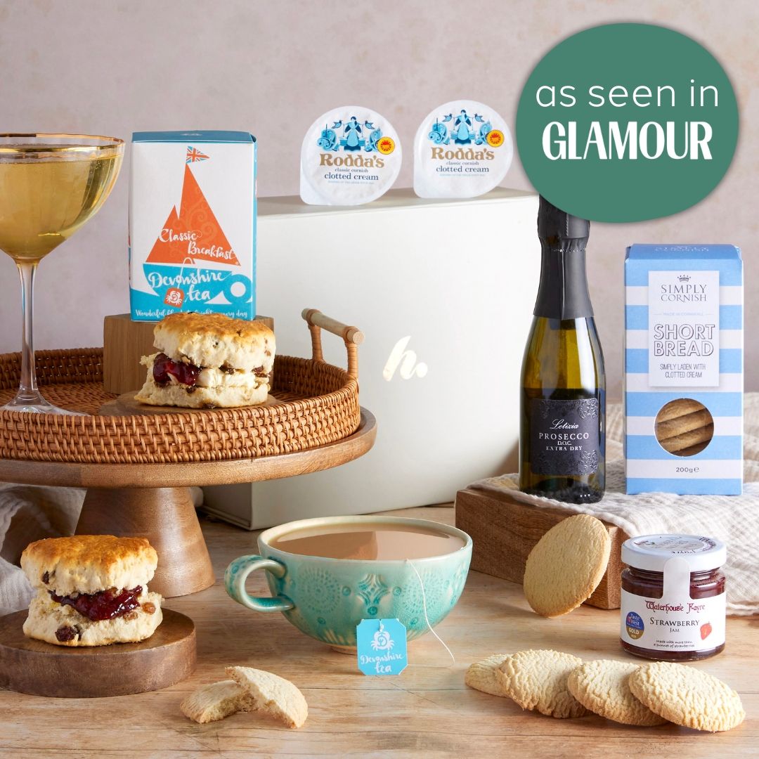 Main Cream Tea Hamper With Prosecco For One, a luxury gift hamper at hampers.com