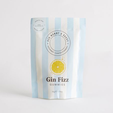 Image of 50g Gin Fizz Gummies by Ask Mummy & Daddy, part of luxury gift hampers at hampers.com uk