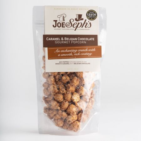 80g Joe & Sephs Caramel & Belgium Chocolate Popcorn