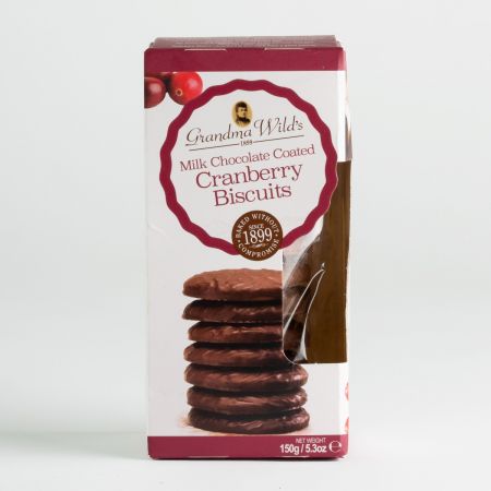 150g Grandma Wilds Milk Chocolate Coated Cranberry Biscuits