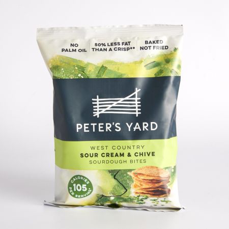  Peter's Yard West Country Sour Cream & Chive Sourdough Bites 90g, part of luxury gift hampers at hampers.com