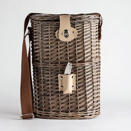 Two-bottle chilled wicker basket